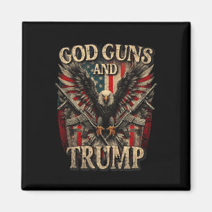 Guns And Trump 2nd Amendment Flag Eagle American F Magnet