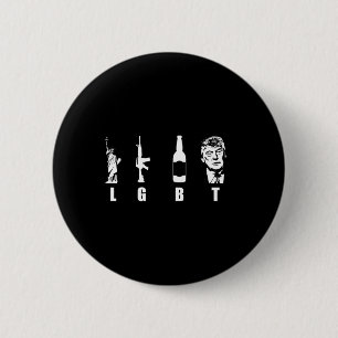 Guns Beer Trump 2020 - Trump Pence Maga 6 Cm Round Badge