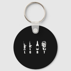 Guns Beer Trump 2020 - Trump Pence Maga  Key Ring