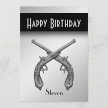 Guns Birthday Party Invitation