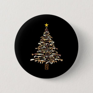 Guns Christmas Tree - Camo Print Xmas Gift For Gun 6 Cm Round Badge