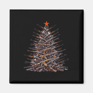 Guns Christmas Tree Funny Xmas 2024 Gifts For Gun Magnet