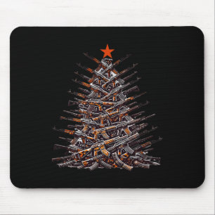 Guns Christmas Tree Funny Xmas 2024 Gifts For Gun Mouse Pad