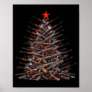 Guns Christmas Tree Funny Xmas 2025 For Gun Lover  Poster