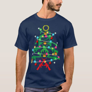 Guns christmas tree happy holidays for  lovers  T-Shirt