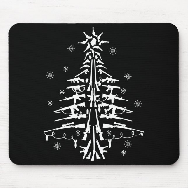 Guns Christmas Tree Xmas For Men Military  Mouse Pad (Front)