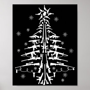 Guns Christmas Tree Xmas For Men Military Poster