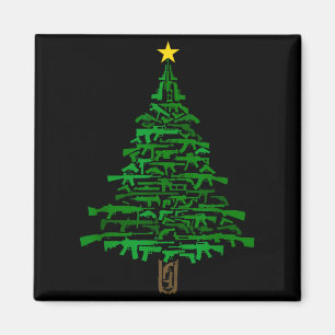 Guns Christmas Tree - Xmas Gift For Guns Lover  Magnet
