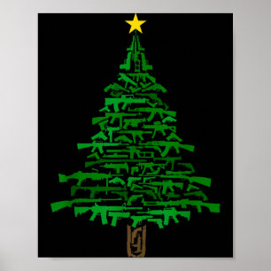 Guns Christmas Tree - Xmas Gift For Guns Lover  Poster