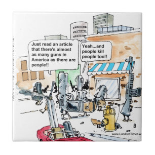 Guns Don't Kill Funny Gifts, Tees & Cards Ceramic Tile