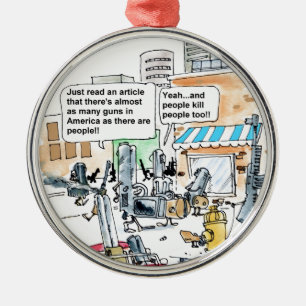 Guns Don't Kill Funny Gifts, Tees & Cards Metal Tree Decoration