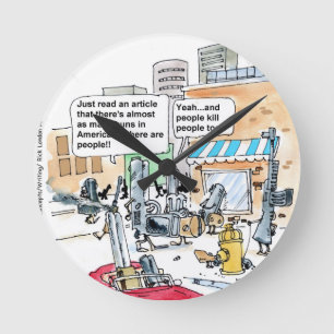 Guns Don't Kill Funny Gifts, Tees & Cards Round Clock