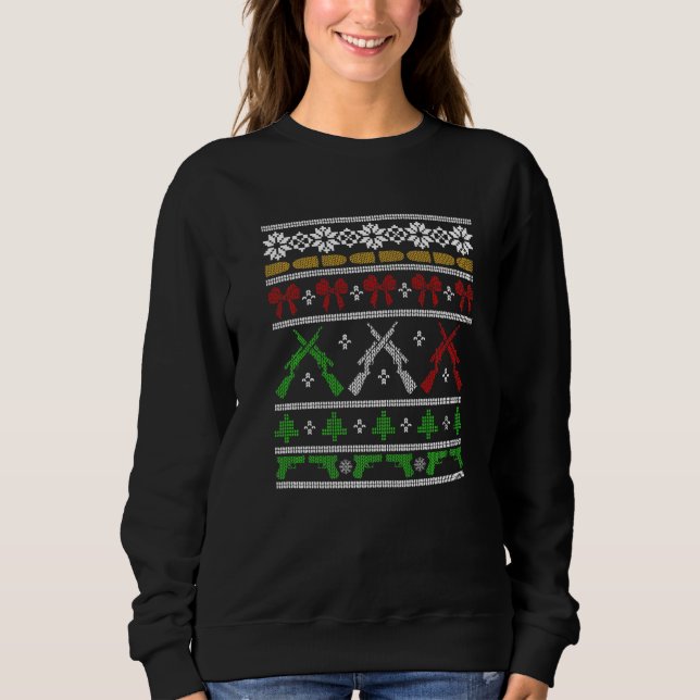 Guns For Christmas Ugly Sweater Gun Rights Hunting (Front)