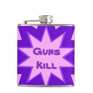 Guns Kill Purple and Pink Flask