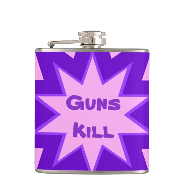 Guns Kill Purple and Pink Flask (Front)