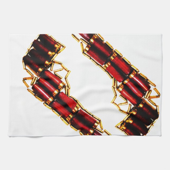 Guns n' bullets tea towel (Horizontal)