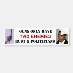 guns only have two enemies, rust and politicians bumper sticker