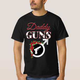 Guns or Roses Gender Reveal Baby Shower T-Shirt