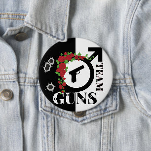 Guns or Roses Gender Reveal Baby Shower  Team GUNS 10 Cm Round Badge