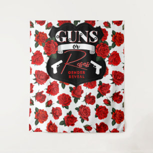 Guns or Roses Gender Reveal Baby Shower Unique Tapestry
