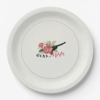 Guns or Roses Gender Reveal Decorative Plate