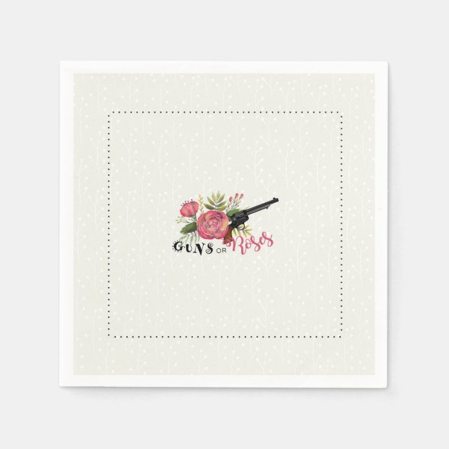 Guns or Roses Gender Reveal Napkin (Front)