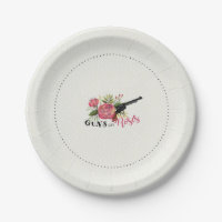 Guns or Roses Gender Reveal Party Plate