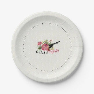 Guns or Roses Gender Reveal Party Plate