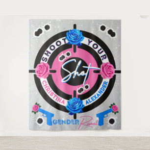 Guns or Roses Gender Reveal Shoot your Shot Tapestry
