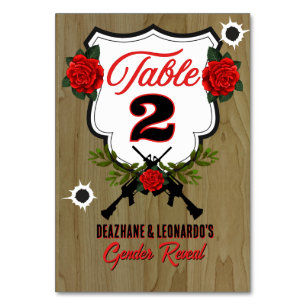 Guns or Roses Gender Reveal Table Number