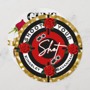 Guns or Roses   Shoot your Shot Gender Reveal Invitation