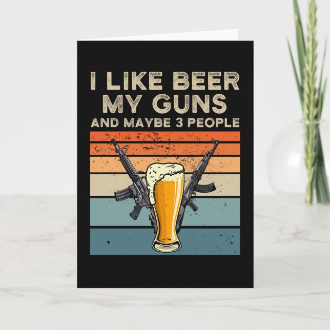 Guns Weapon Riffle Funny Sayings Card (Front)