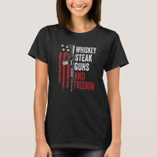 Guns Whiskey Beer And Freedom Drinking Usa Gun Ow T-Shirt