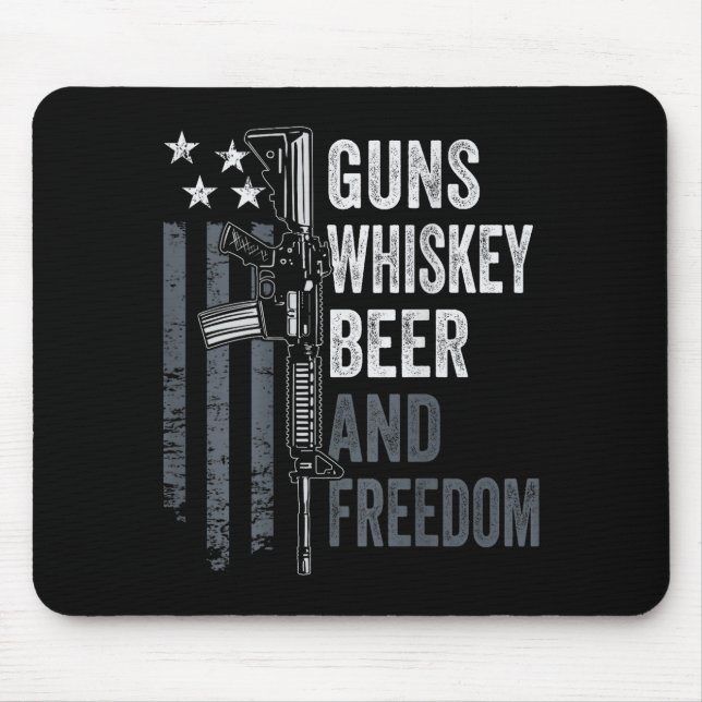 Guns Whisky Beer And Dom - Funny Drinking Gun (on  Mouse Pad (Front)