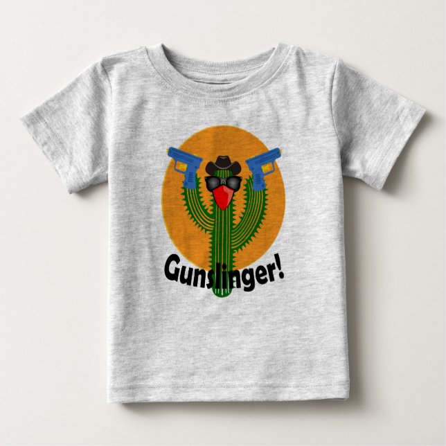 Gunslinger Cactus Design - Baby Fine Jersey T-Shir Baby T-Shirt (Front)