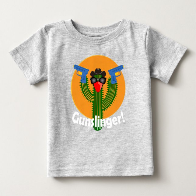 Gunslinger Cactus Design - Baby Fine Jersey T-Shir Baby T-Shirt (Front)
