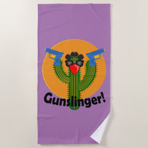 Gunslinger Cactus Design - Beach Towel