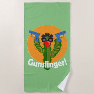 Gunslinger Cactus Design - Beach Towel