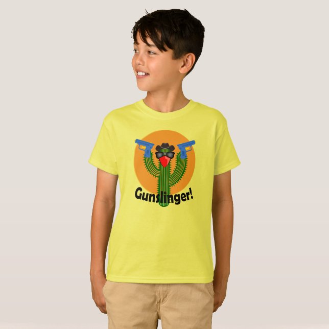 Gunslinger Cactus Design - Kids' Basic T-Shirt (Front Full)