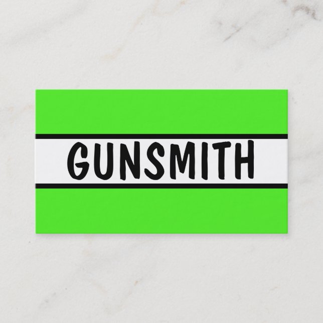 Gunsmith Neon Green Business Card (Front)