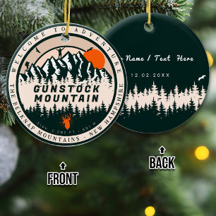 Gunstock Mountain NH - Hiking Skiing Souvenir Ceramic Ornament