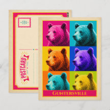 Guntersville Postcard Alabama Black Bear Vintage