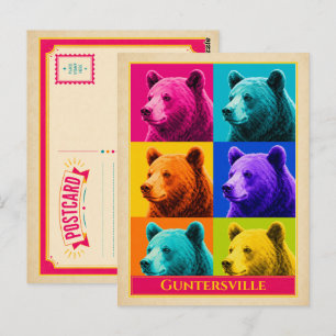 Guntersville Postcard Alabama Black Bear Vintage