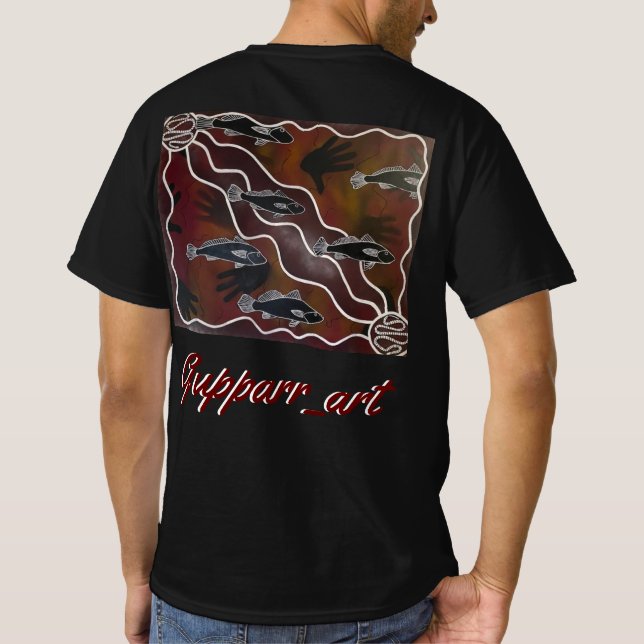 gupparr_art black jew fish shirt (Back)