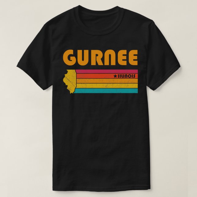 Gurnee Illinois Vintage Distressed Souvenir T-Shirt (Design Front)