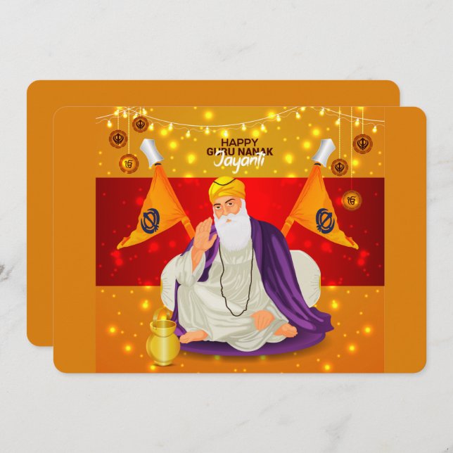 Guru Nanak Holiday Card (Front/Back)