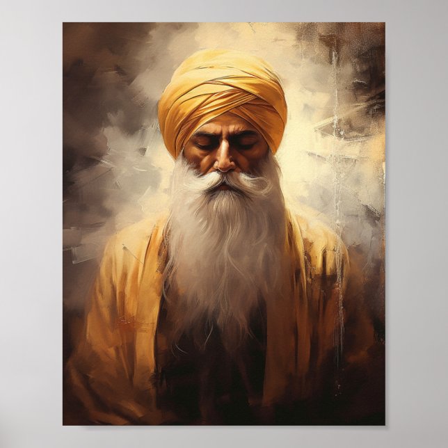 Gurū Nānak Portrait - Sikh Poster (Front)