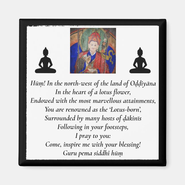 Guru Rinpoche & Seven Line Prayer /Padmasambhava Magnet (Front)