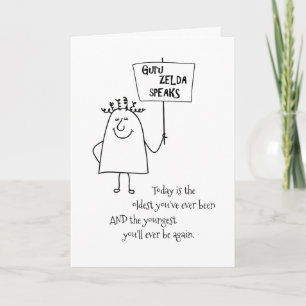 Guru Zelda Speaks Fun Add an Age Birthday Greeting Card
