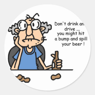 Gus on Drinking and Driving Classic Round Sticker